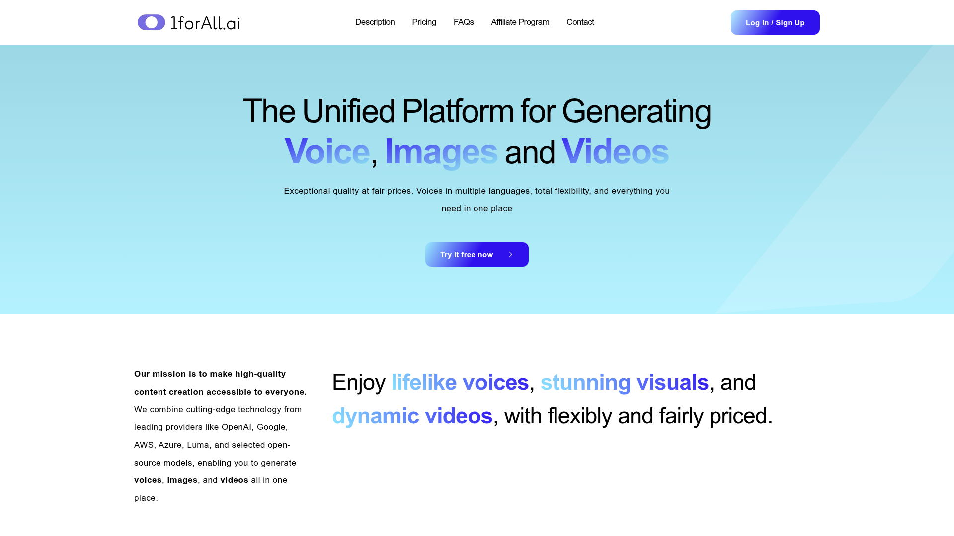 1forAll homepage