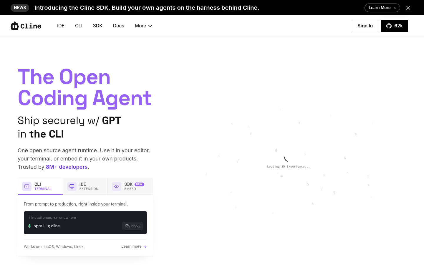 Cline homepage