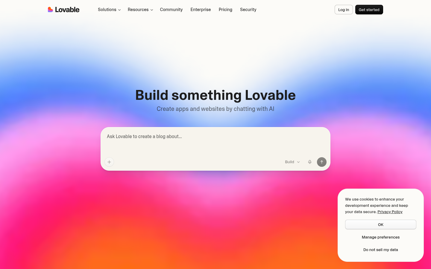 Lovable homepage