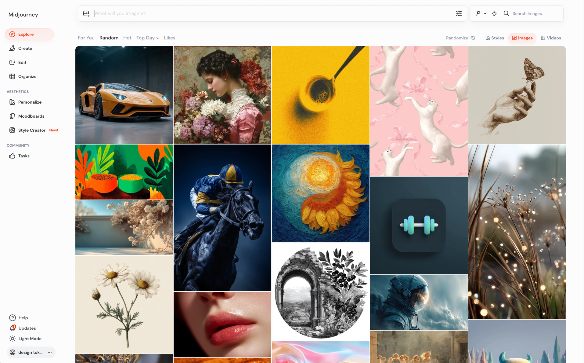 Midjourney homepage