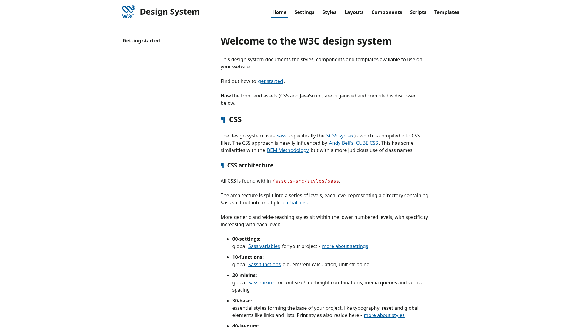 W3C design system