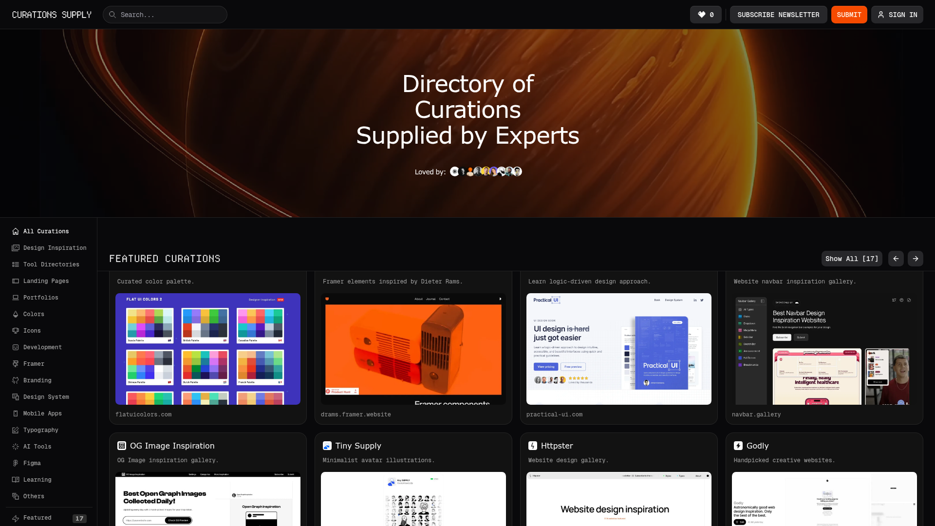 Curations Supply — a curated design library